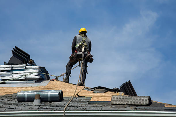 Professional Gutter Installation technician working in Henderson, MD